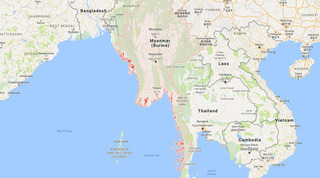 Máy bay “lạ” rơi ngoài khơi Myanmar