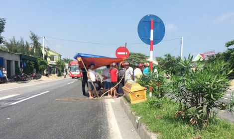 Hiện trường vụ tai nạn giao thông khiến anh Chung tử vong tại chỗ