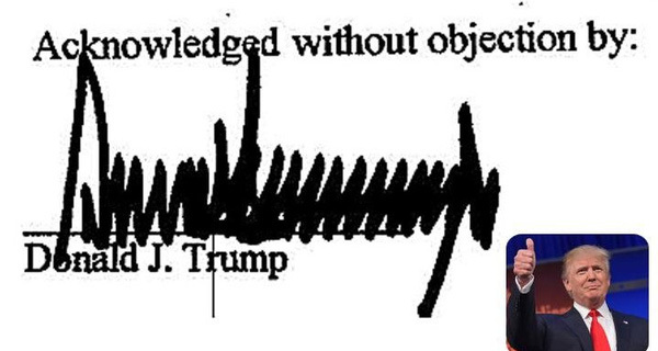 Sự mạnh mẽ, năng động, dũng cảm và can đảm đã được thể hiện qua chữ ký của ông Donald Trump