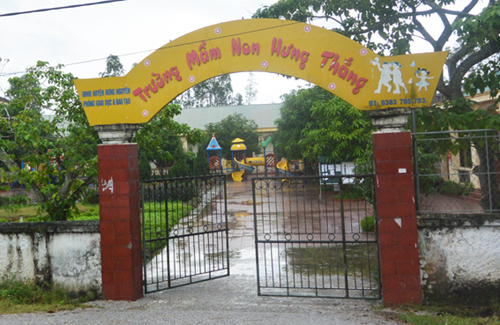 Trường mầm non xã Hưng Thắng, nơi xảy ra vụ việc