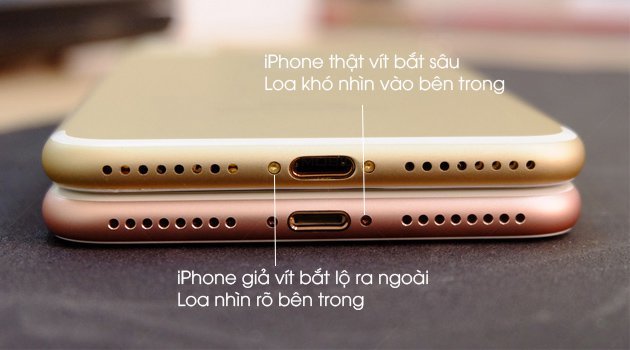 Cách phân biệt iPhone 7 thật giả nhờ so sánh loa