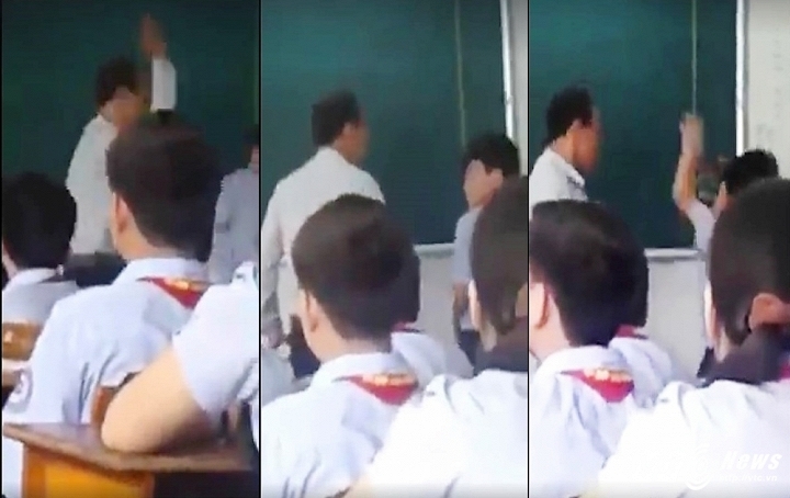 Đoạn video thầy giáo tát học sinh lớp 7 khiến cư dân mạng vô cùng bức xúc