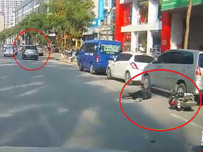 Ô tô Mazda gây tai nạn bỏ trốn ở Hà Nội 1