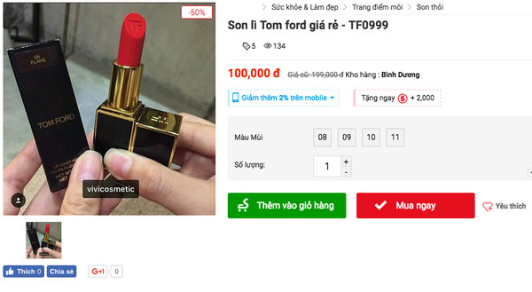 son tom ford được bán trên mạng