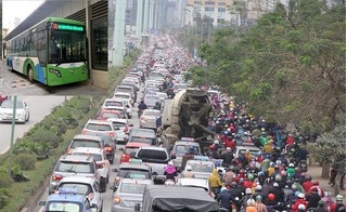 Hà Nội: Không đếm xuể số ô tô, xe máy sẽ bị phạt lỗi lấn làn xe buýt nhanh giờ cao điểm