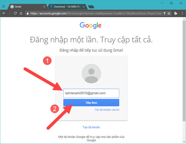 Cách lấy lại mật khẩu Gmail 1