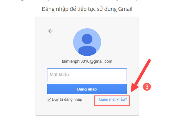 Cách lấy lại mật khẩu Gmail 2