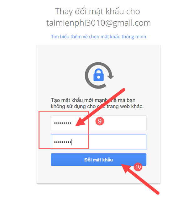 Cách lấy lại mật khẩu Gmail 7