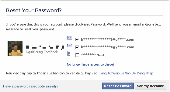 cách lấy lại mật khẩu Facebook 3