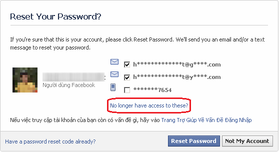cách lấy lại mật khẩu Facebook 5