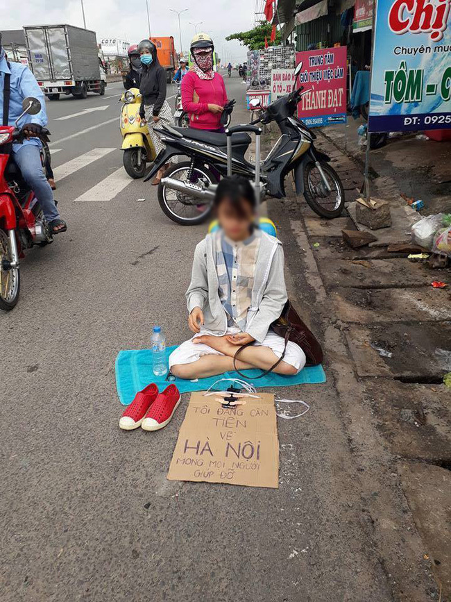 cô gái xin tiền về Hà Nội ở Đồng Nai 1 