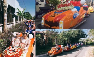 Đám cưới độc lạ nhất Vũng Tàu với dàn rước dâu bằng xe điện đụng