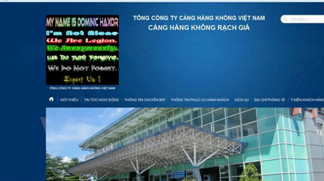 website sân bay bị tấn công 1