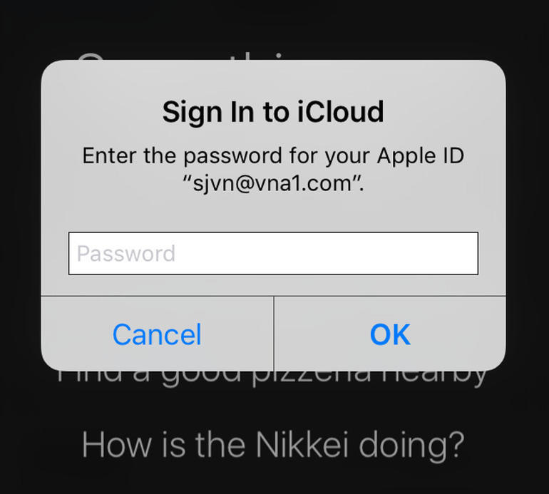 Mất mật khẩu trên iPhone 1