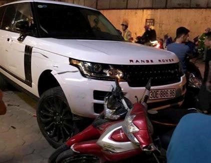 Chiếc xe Ranger Rover bị trộm gây ra tai nạn