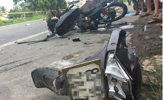 Tai nạn liên hoàn giữa ô tô và xe máy khiến 6 người thương vong