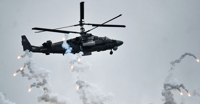 Hoạt động của máy bay trực thăng Nga “Alligator” ở Syria. Ảnh: Liveleak