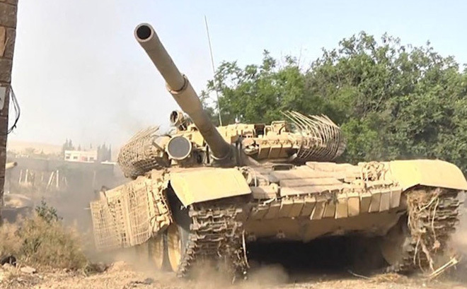 Xe tăng T72 quân đội Syria. Ảnh: Wikipedia