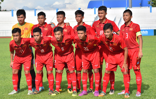U15 Việt Nam sớm vào bán kết giải U15 ĐNA. Ảnh: Bóng đá