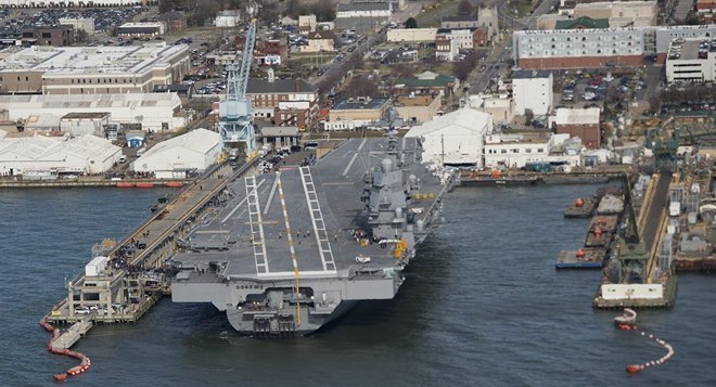 Tàu sân bay Mỹ USS Gerald Ford. Ảnh: Reuters