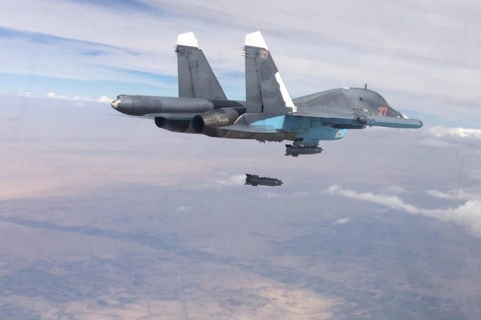 Chiến đấu cơ Nga hỗ trợ quân đội Syria trong chiến dịch chống khủng bố IS. Ảnh: Sputnik
