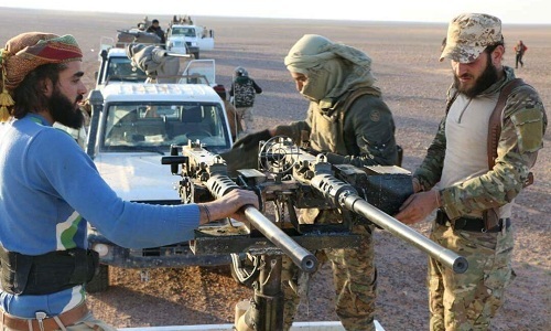 Lực lượng Shuhada Al-Qaryatayn ở Syria. Ảnh: AFP