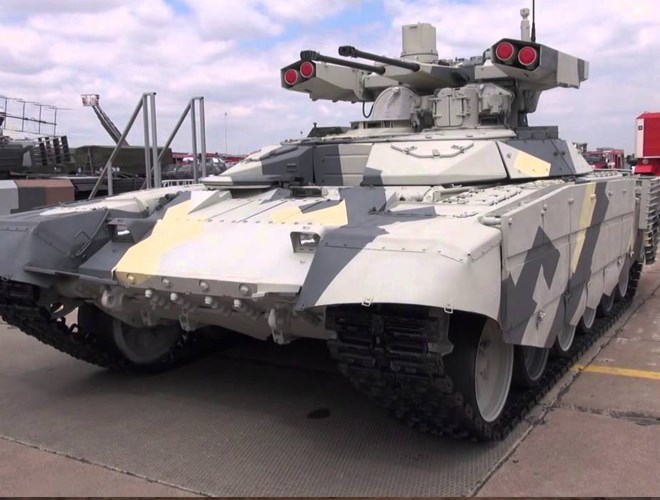 Đây là biến thể xe chiến đấu BMPT-72. Ảnh: Sputnik