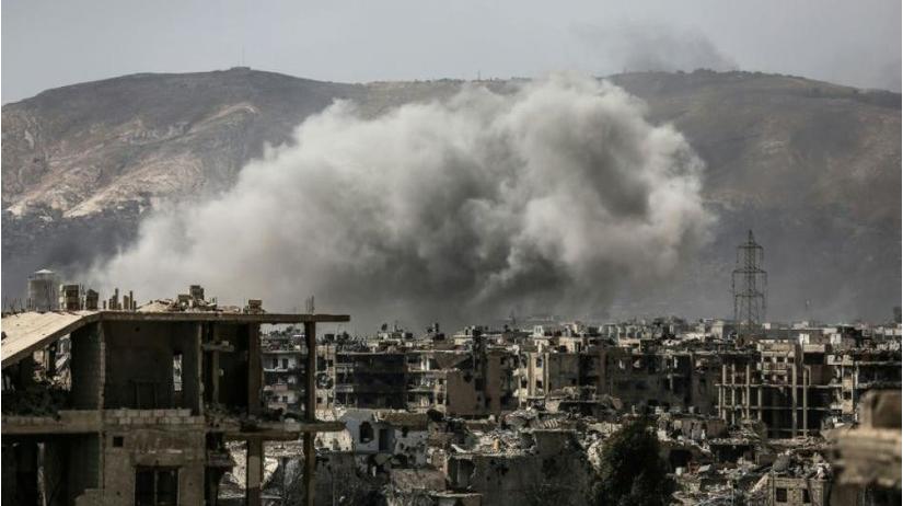 Damascus hoang tàn sau nhiều năm nội chiến Syria. Ảnh: AP