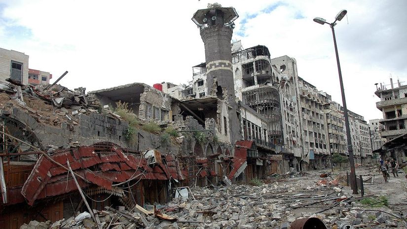 Khung cảnh hoang tàn ở Bắc Homs (Syria).