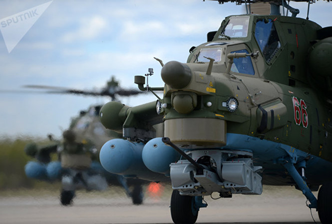 Trực thăng huấn luyện - chiến đấu mới Mi-28 UB của Nga dự kiến sẽ được thử nghiệm ở Syria. Ảnh: Sputnik