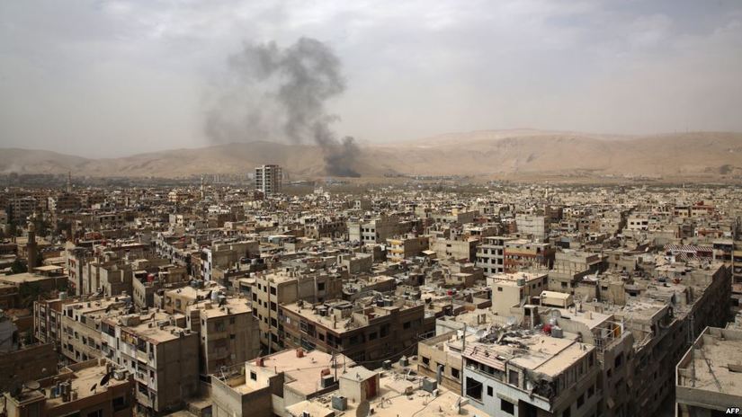 Phiến quân hiện đang cố thủ ở ngoại vi Damascus. Ảnh: AP
