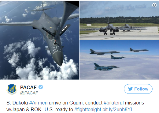 Lực lượng không quân M sẵn sàng đáp trả Triều Tiên. Ảnh: Twitter