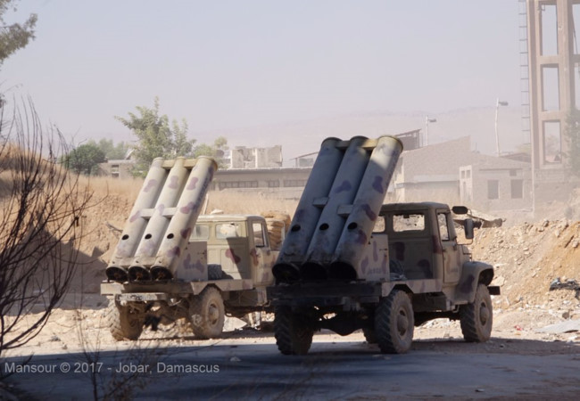 Tổ hợp tên lửa mặt đất Golan 400 trên chiến trường Syria. Ảnh: Mansour
