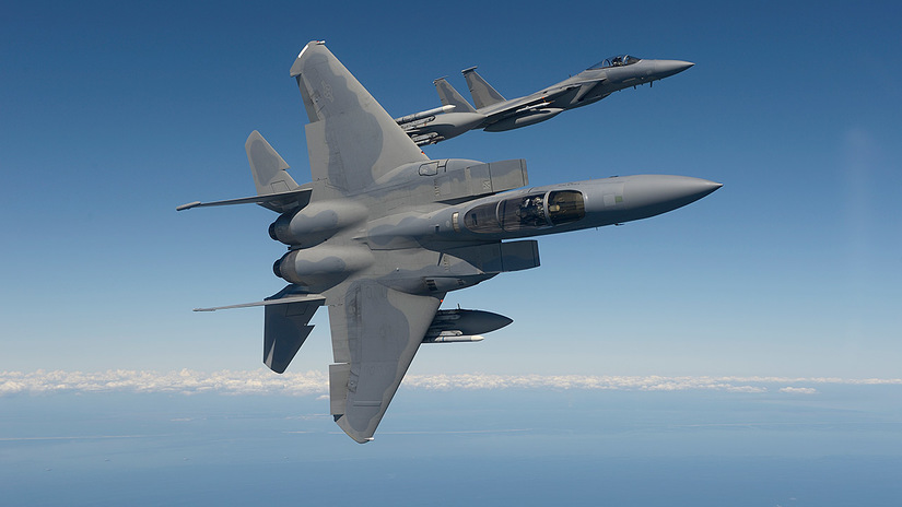 Mỹ tiếp quản sứ mệnh tuần tra không phận Baltic bằng chiến đấu cơ F-15. Ảnh: AP