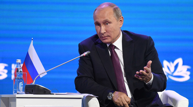 Tổng thống Putin phát biểu tại Diễn đàn Kinh tế Phương Đông (EEF). Ảnh: Sputnik