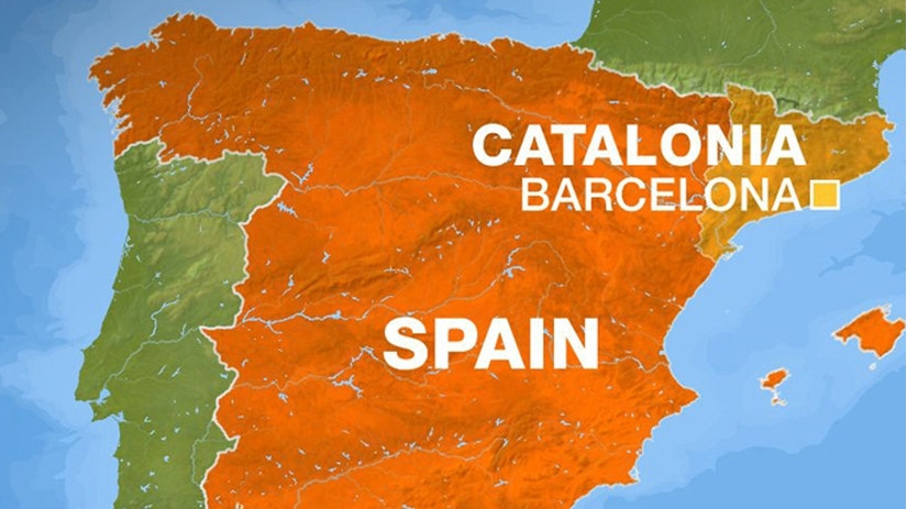 Vị trí của Catalonia xứ Catalan. Ảnh: Google map