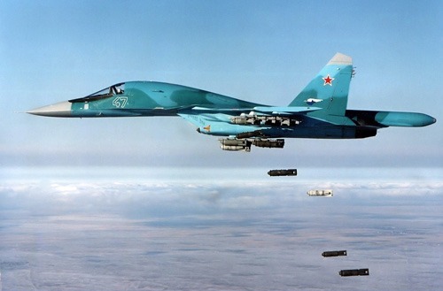 Máy bay Nga trong một đợt không kích tại Syria. Ảnh: RT