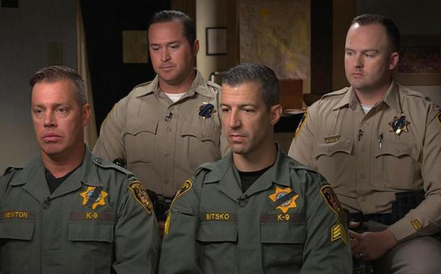 4 cảnh sát trực tiếp tiếp cận phòng hung thủ xả súng ở Las Vegas. Ảnh: CBS