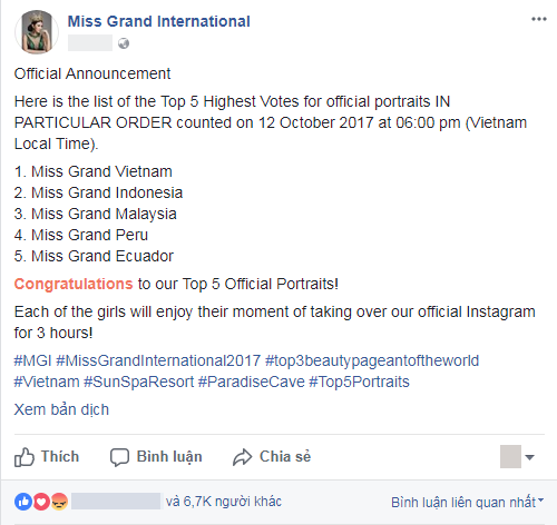 Huyền My tại Miss Grand International 2017