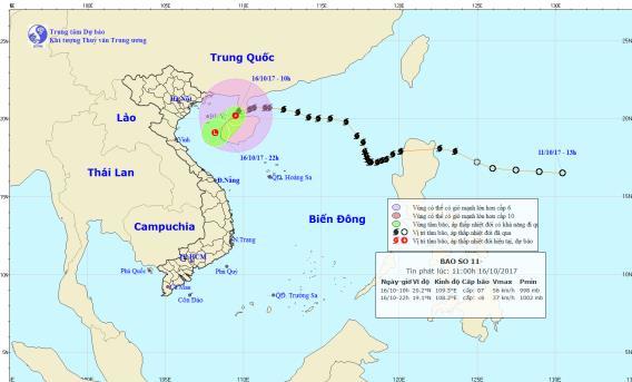 Cơn bão số 11 suy yếu thành áp thấp nhiệt đới