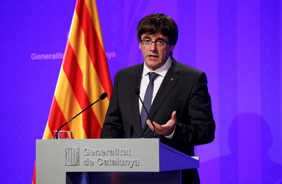 Thủ hiến Catalonia xứ Catalan Carles Puigdemont. Ảnh: AP