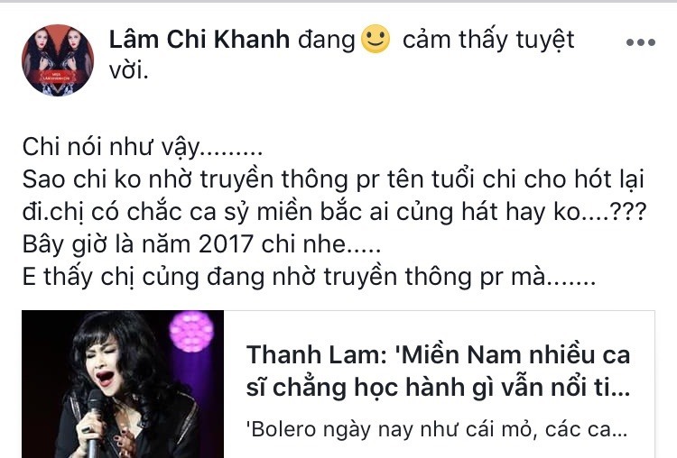 Lâm Khánh Chi chia sẻ về quan điểm của Thanh Lam