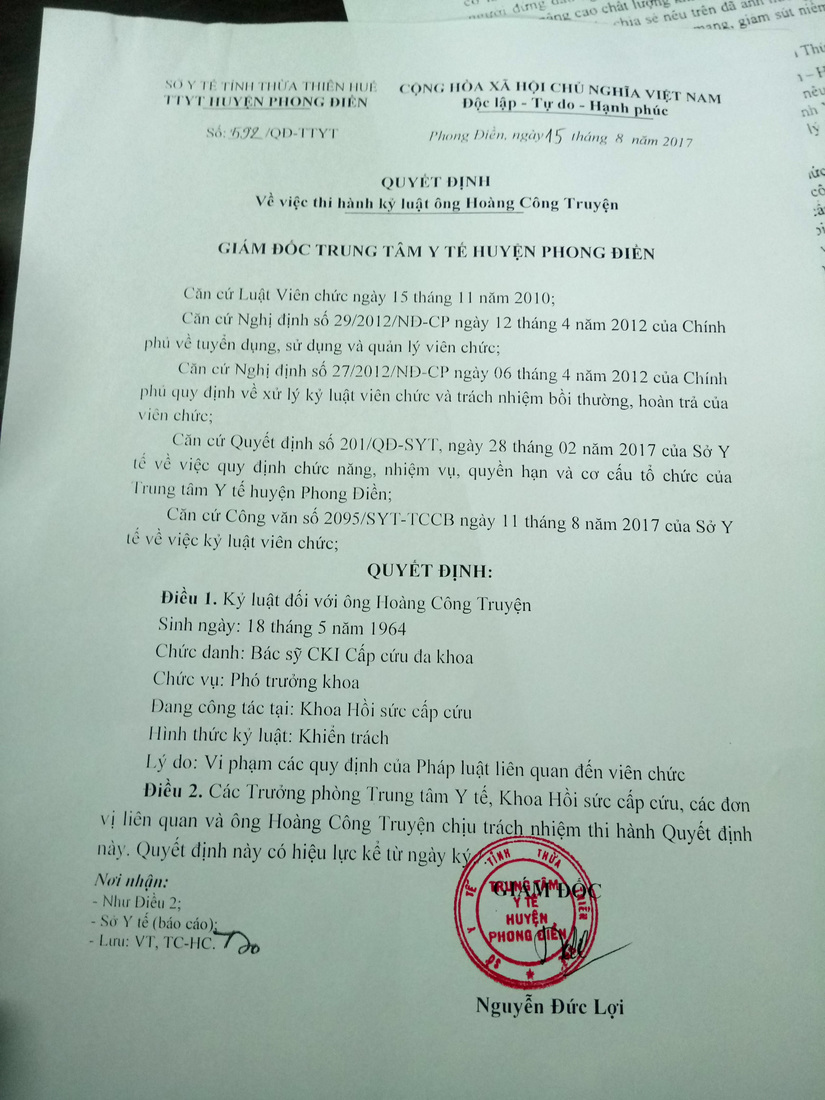 Sở TT&TT Thừa Thiên – Huế: Sẽ rút phạt và xin lỗi bác sĩ Truyện 3