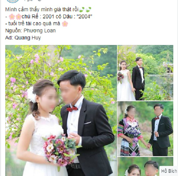 Bộ ảnh cưới của cô dâu 13 tuổi chú rể 16 tuổi gây bão mạng xã hội