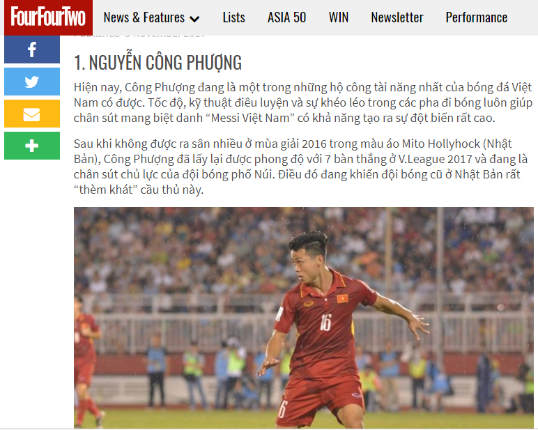 Đội tuyển Việt Nam được báo châu Á đánh giá rất cao