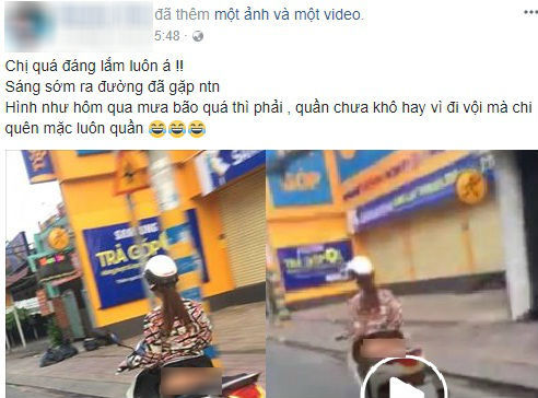 Cô gái bị ném đá vì để lộ cả vòng 3 khi đi xe máy trên đường