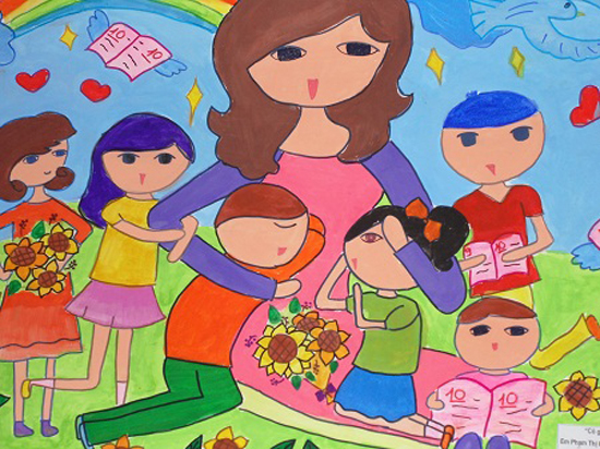 Bức tranh vẽ ngày 20/11 tại Việt Nam tuyệt đẹp dành tặng thầy cô