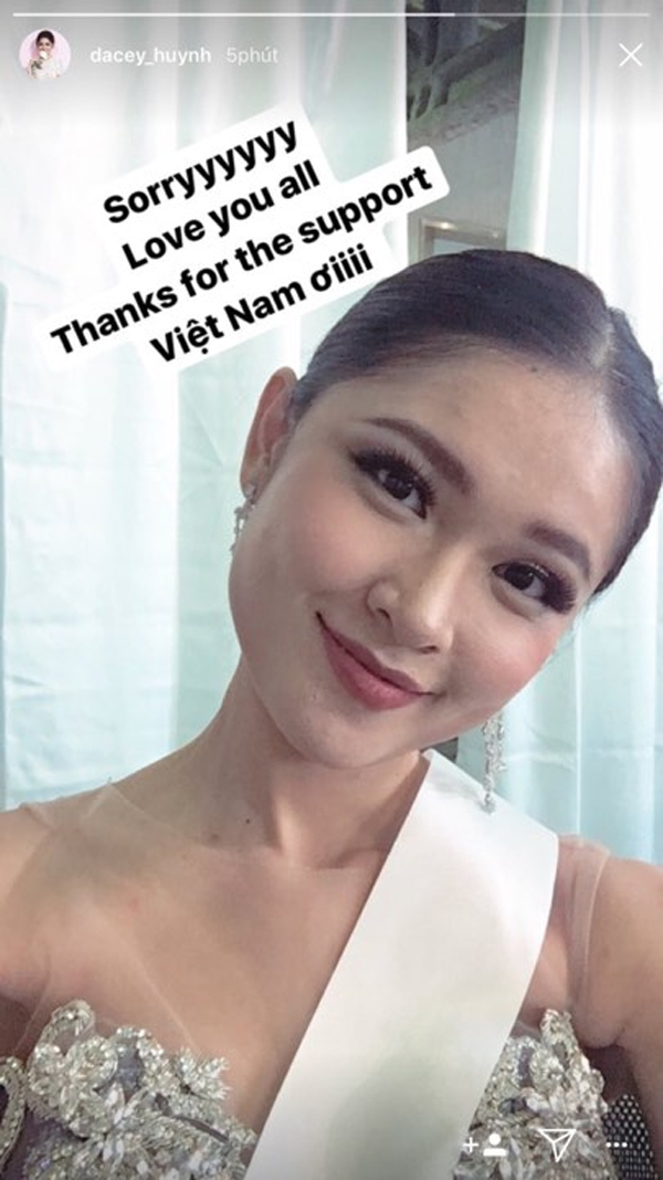 Á hậu Thùy Dung gửi lời xin lỗi khi trượt Top 15 Miss International 2017 trên Instagram 2