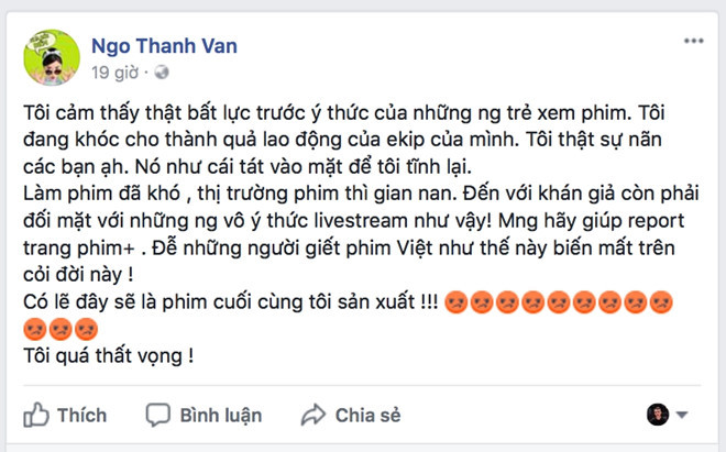 Ngô Thanh Vân quyết làm căng, mời công an xử lý nghiêm hành vi livestream lậu phim Cô Ba Sài Gòn 3