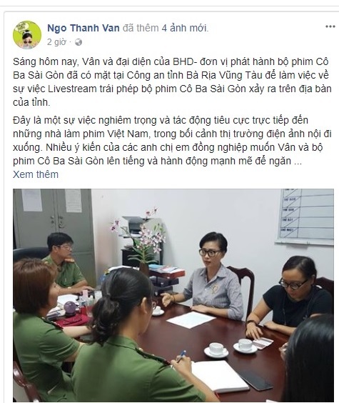 Ngô Thanh Vân quyết làm căng, mời công an xử lý nghiêm hành vi livestream lậu phim Cô Ba Sài Gòn